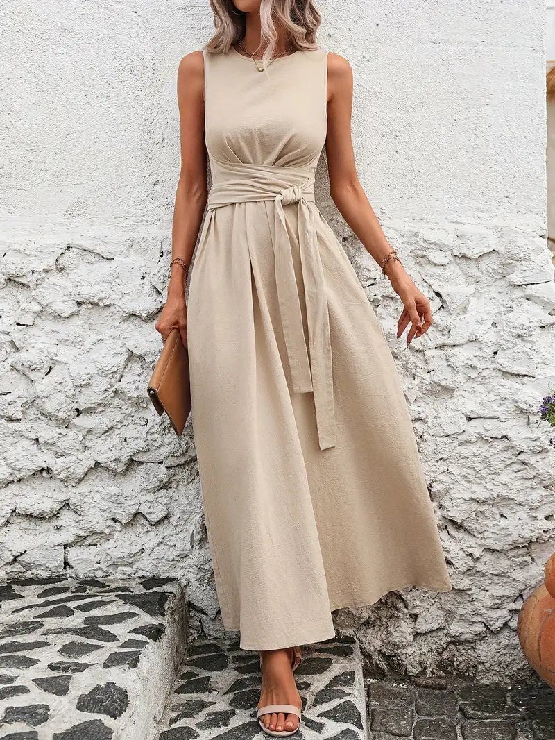 Robe Décontractée Femme – Sans Manches & Coupe Évasée